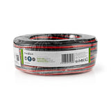 Cable de Altavoz | 2x 2.50 mm² CCA 25.0 m Redondo PVC Negro / Rojo Brida