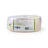 Cable de Altavoz | 2x 2.50 mm² CCA 100.0 m Redondo PVC Blanco Brida