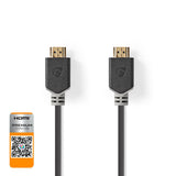 Premium Cable Hdmi 2.0 | Conector Hdmi 4K@60hz 18 Gbps 1.00 m Redondo PVC Antracita Bolsa Polybag