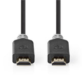 Premium Cable Hdmi 2.0 | Conector Hdmi 4K@60hz 18 Gbps 1.00 m Redondo PVC Antracita Bolsa Polybag