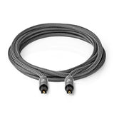 Cable de Audio Óptico | Toslink Male 1.00 m Redondo Tela Algodón Gris Gunmetal / Caja Ventana