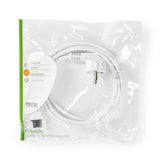 Cable de Energía | Conector Alimentación Macho Iec-320-c5 Angular Recto Niquelado 2.00 m Redondo PVC Blanco Bolsa Polybag