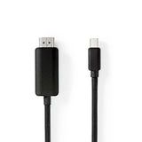 Cable Mini Displayport | 1.4 Macho Conector Hdmi? 48 Gbps Niquelado 2.00 m Redondo PVC Negro Blíster Cables