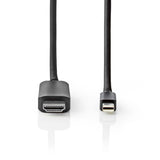 Cable Mini Displayport | 1.4 Macho Conector Hdmi? 48 Gbps Niquelado 2.00 m Redondo PVC Negro Blíster Cables