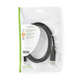 Cable Mini Displayport | 1.4 Macho 48 Gbps Niquelado 2.00 m Redondo PVC Negro Bolsa Polybag Cables