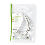 Cable Mini Displayport | 1.4 Macho 48 Gbps Niquelado 2.00 m Redondo PVC Blanco Bolsa Polybag Cables