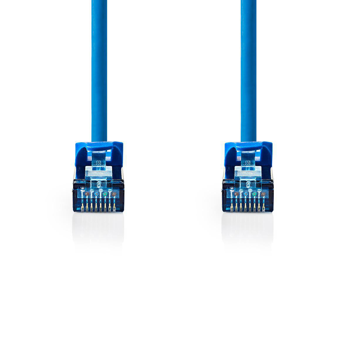 Cable Cat6a | Sf/utp Rj45 (8p8c) Macho 0.50 m Redondo PVC Lszh Azul Bolsa Polybag