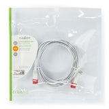 Cable Cat6 | Rj45 (8p8c) Macho UTP 5.00 m Plano PVC Blanco Bolsa Polybag