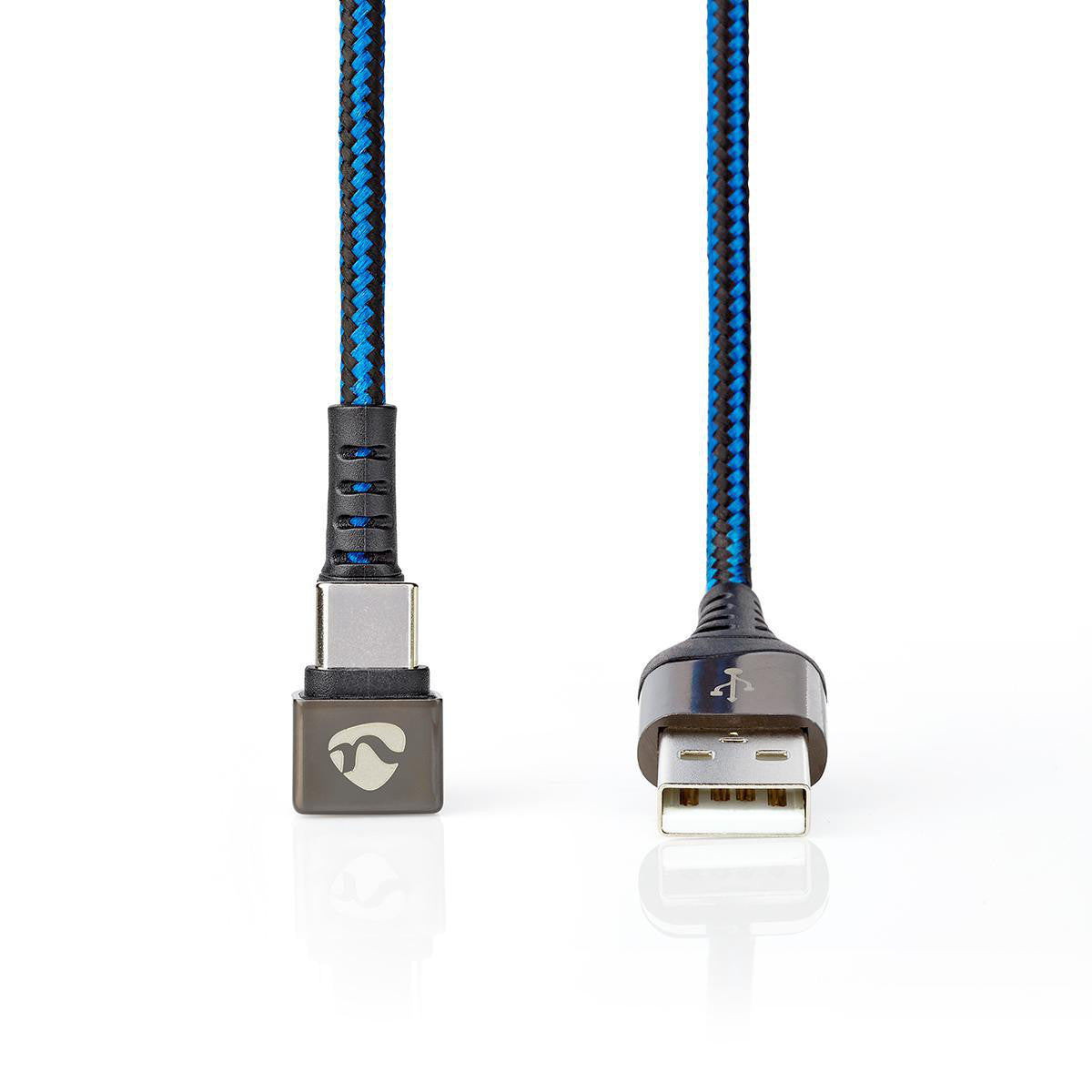 Cable USB | 2.0 Usb-a Macho Type-c ? 480 Mbps Chapado en oro 1.00 m Redondo Nylon / Trenzado Azul Negro Caja de Ventana