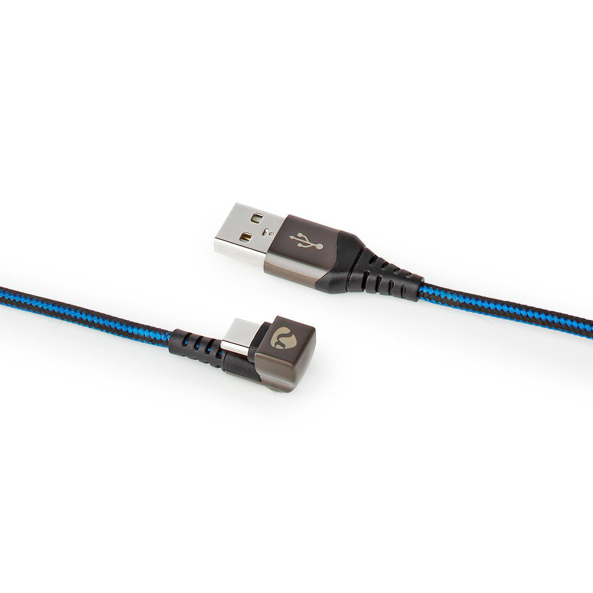 Cable USB | 2.0 Usb-a Macho Type-c ? 480 Mbps Chapado en oro 2.00 m Redondo Nylon / Trenzado Azul Negro Caja de Ventana