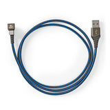 Cable USB | 2.0 Usb-a Macho Type-c ? 480 Mbps Chapado en oro 2.00 m Redondo Nylon / Trenzado Azul Negro Caja de Ventana