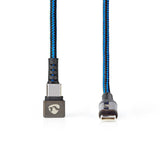 Cable USB | 2.0 Type-c ? Macho 480 Mbps Chapado en oro 1.00 m Redondo Nylon / Trenzado Azul Negro Caja de Ventana