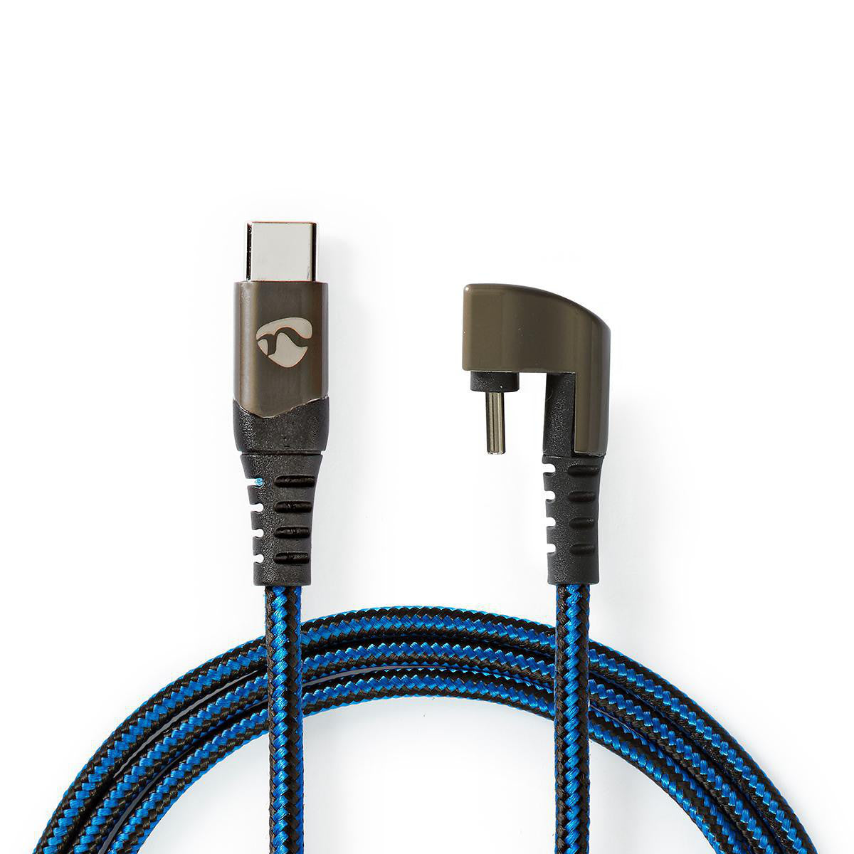 Cable USB | 2.0 Type-c ? Macho 480 Mbps Chapado en oro 1.00 m Redondo Nylon / Trenzado Azul Negro Caja de Ventana