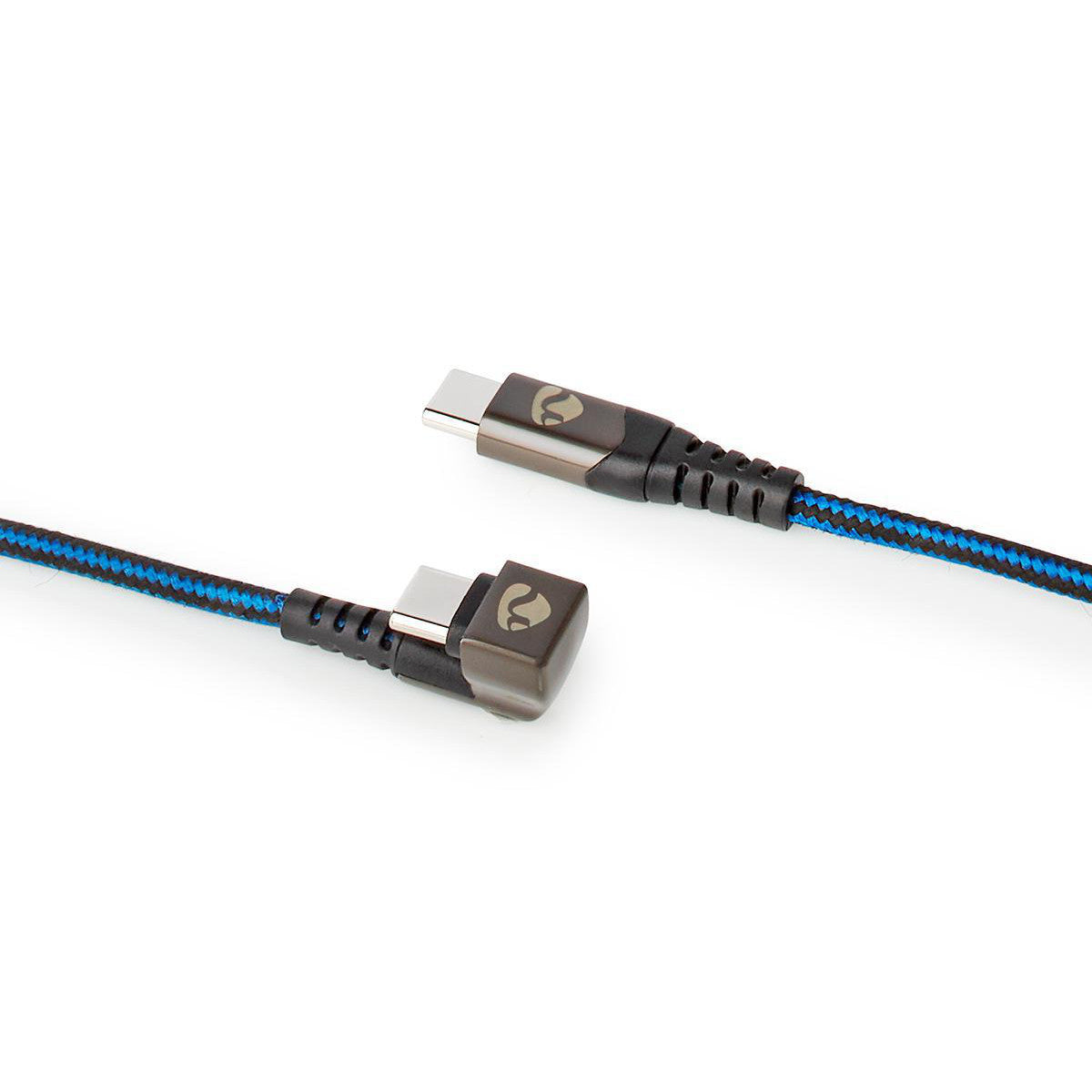 Cable USB | 2.0 Type-c ? Macho 480 Mbps Chapado en oro 1.00 m Redondo Nylon / Trenzado Azul Negro Caja de Ventana