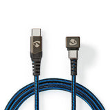 Cable USB | 2.0 Tipo-C Macho 480 Mbps Chapado en oro 2.00 m Redondo Nylon / Trenzado Azul Negro Caja de Ventana