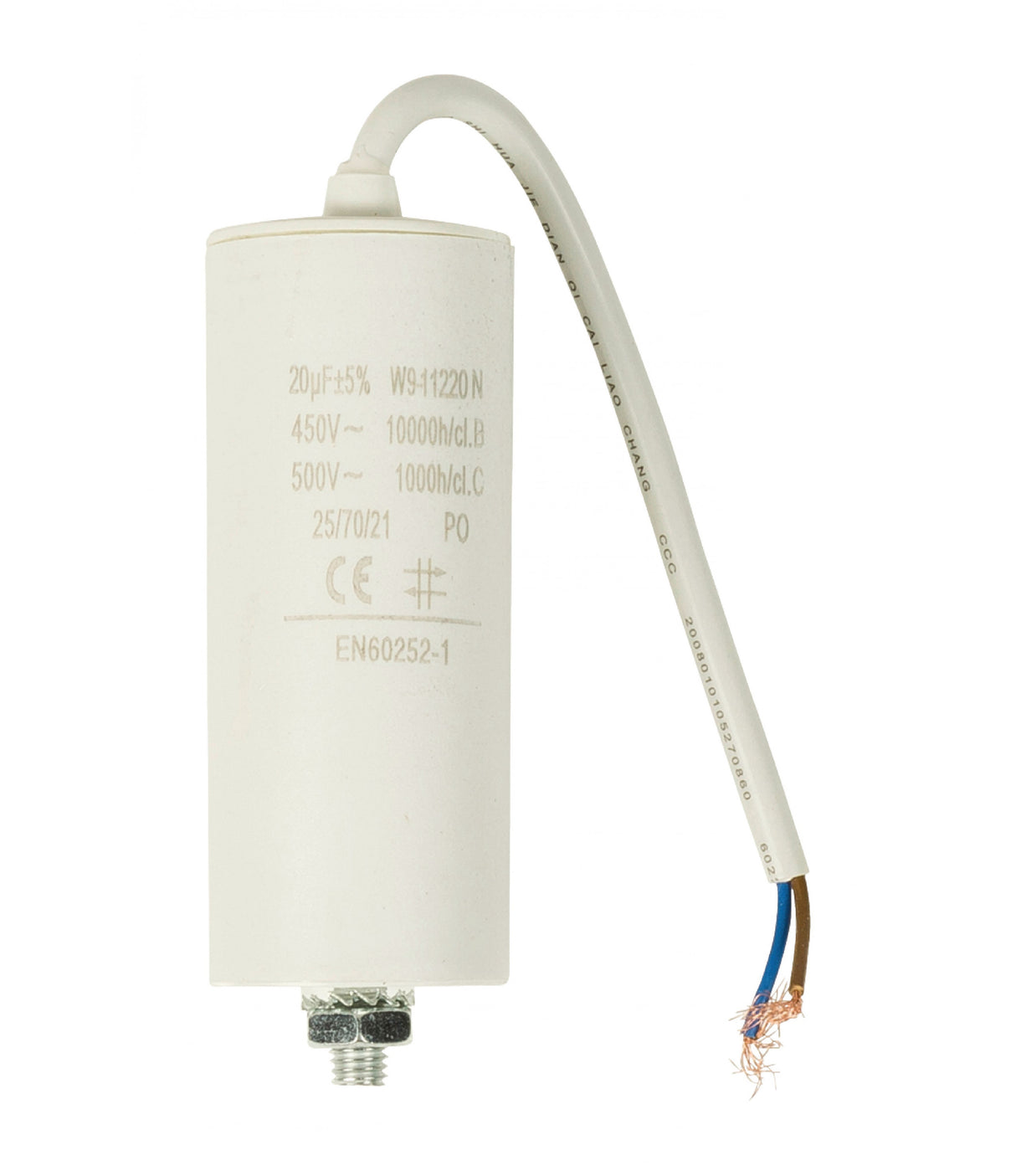 Capacitor 20.0uf / 450 V + Cable Lavadoras y Lavavajillas