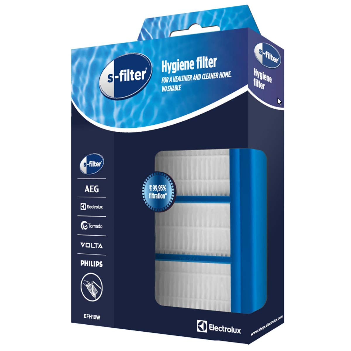 EFH12W Filtro lavable para aspiradora s-filter® Hygiene Filter™