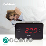 Radiodespertador Digital | Pantalla LED de 0,9" FM 20 Presintonías Función Retardo Alarma Radios