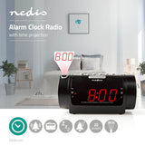 Radiodespertador Proyector Digital | Pantalla LED de 0,9" FM Doble Alarma Función Retardo Radios