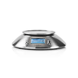 Báscula Digital de Cocina | Pantalla LCD Luminosa Temperatura Reloj Despertador Metal Básculas Electrónicas