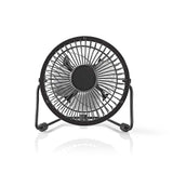 Miniventilador de Metal | 10 cm Diámetro Alimentación por USB Negro