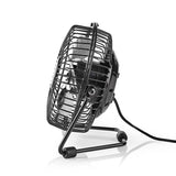 Miniventilador de Metal | 10 cm Diámetro Alimentación por USB Negro