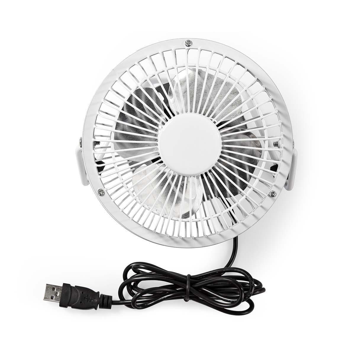 Miniventilador de Metal | 10 cm Diámetro Alimentación por USB Blanco