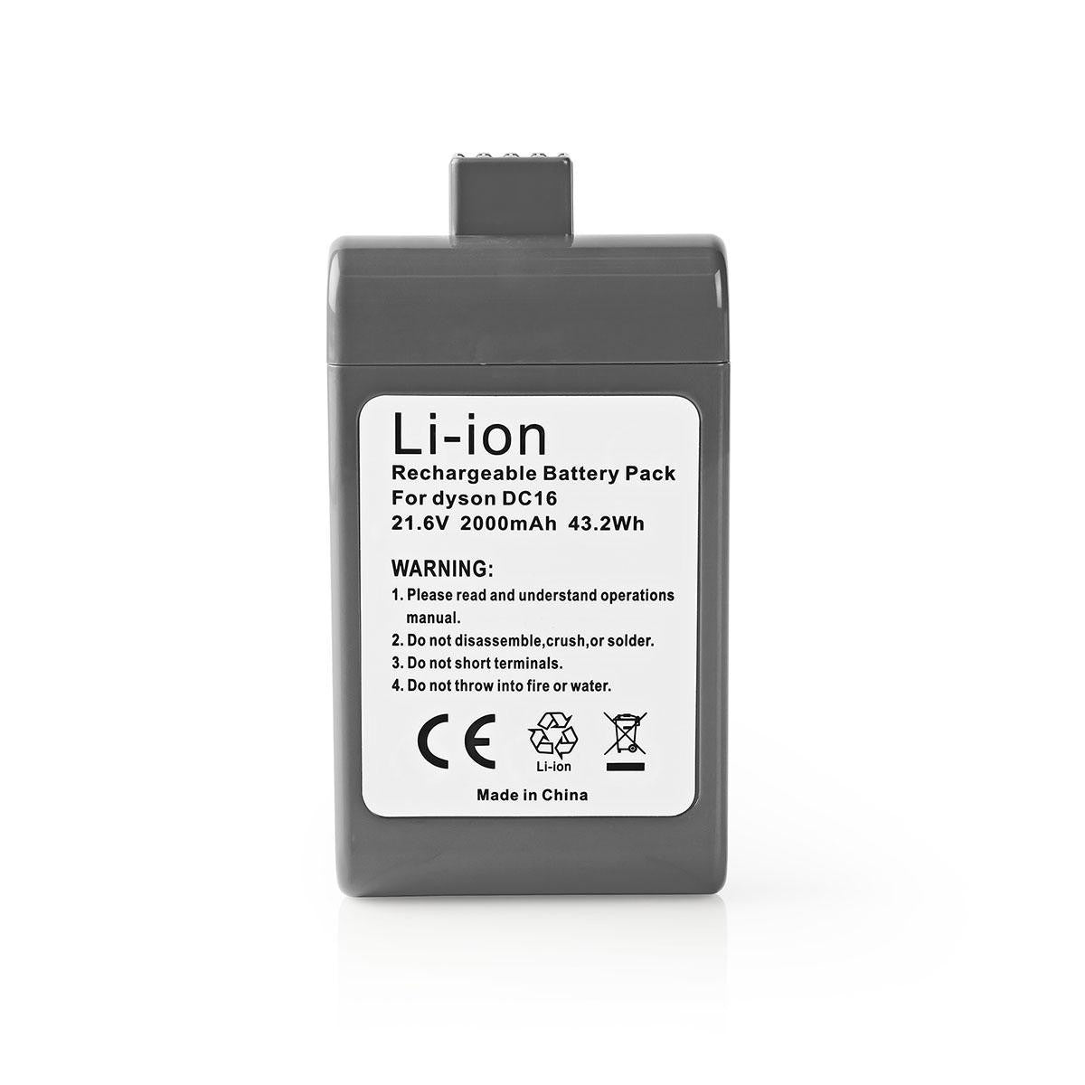 Batería Para Aspiradora | Ion Litio 21,6 V 2 Ah 43,2 Wh Recambio Dyson Serie Dc16