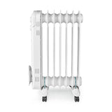 Radiador de Aceite Portátil | 600 / 900 1500 W 7 Aletas Termostato Ajustable 3 Configuraciones Calor Protección Contra Caidas B