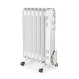 Radiador de Aceite Portátil | 600 / 900 1500 W 7 Aletas Termostato Ajustable 3 Configuraciones Calor Protección Contra Caidas B