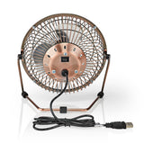 Ventilador de Mesa | Alimentado por USB Diámetro: 15 cm 3 W 1 Velocidad Cobre