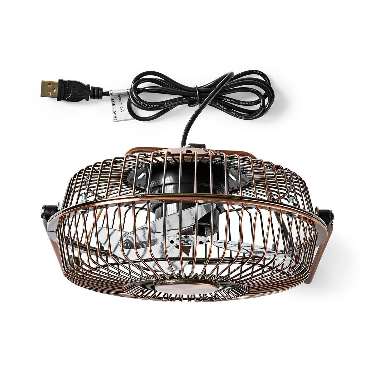 Ventilador de Mesa | Alimentado por USB Diámetro: 15 cm 3 W 1 Velocidad Cobre