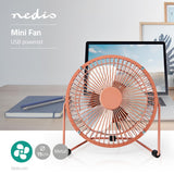 Ventilador de Mesa | Alimentado por USB Diámetro: 15 cm 3 W 1 Velocidad Rosa Vintage