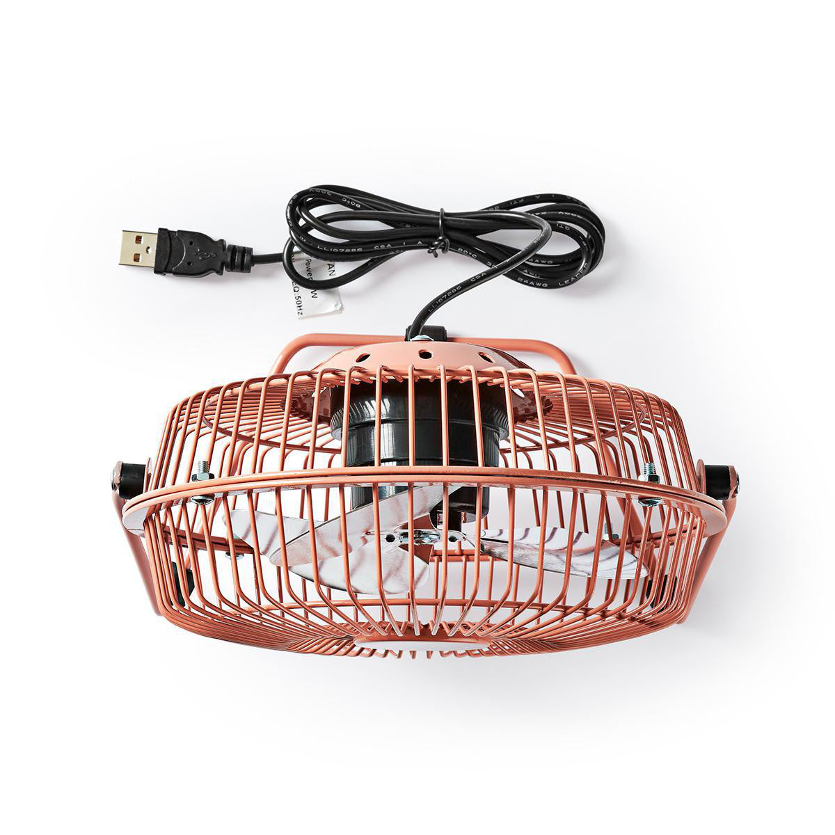 Ventilador de Mesa | Alimentado por USB Diámetro: 15 cm 3 W 1 Velocidad Rosa Vintage