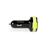 Cargador de Coche 3-salidas 6 A 2 x USB / Micro Negro/verde