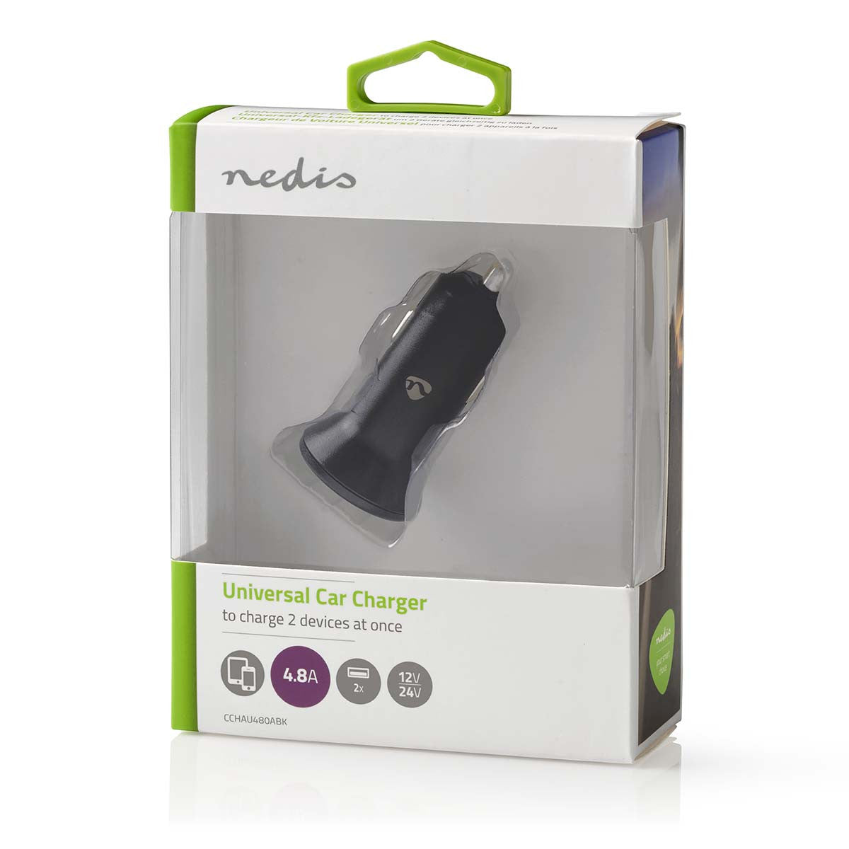 Cargador Para Coche | 4,8 A 2 Salidas Usb-a Negro