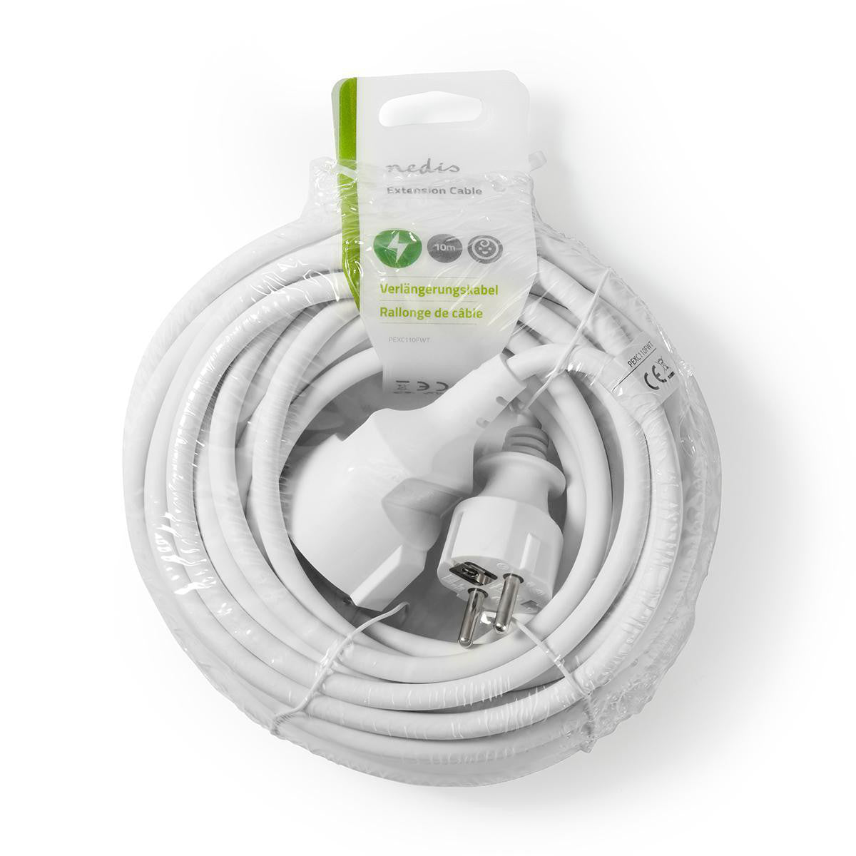 Cable Alargador de Alimentación | 10 m H05vv-f 3G1.5 Ip20 Blanco Cables