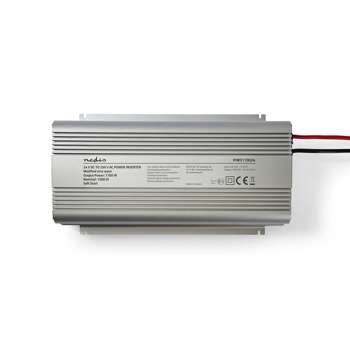 Inversor de Potencia Onda Sinusoidal Modificada | 24 V CC - 230 CA 1700 W 2x Salidas Schuko