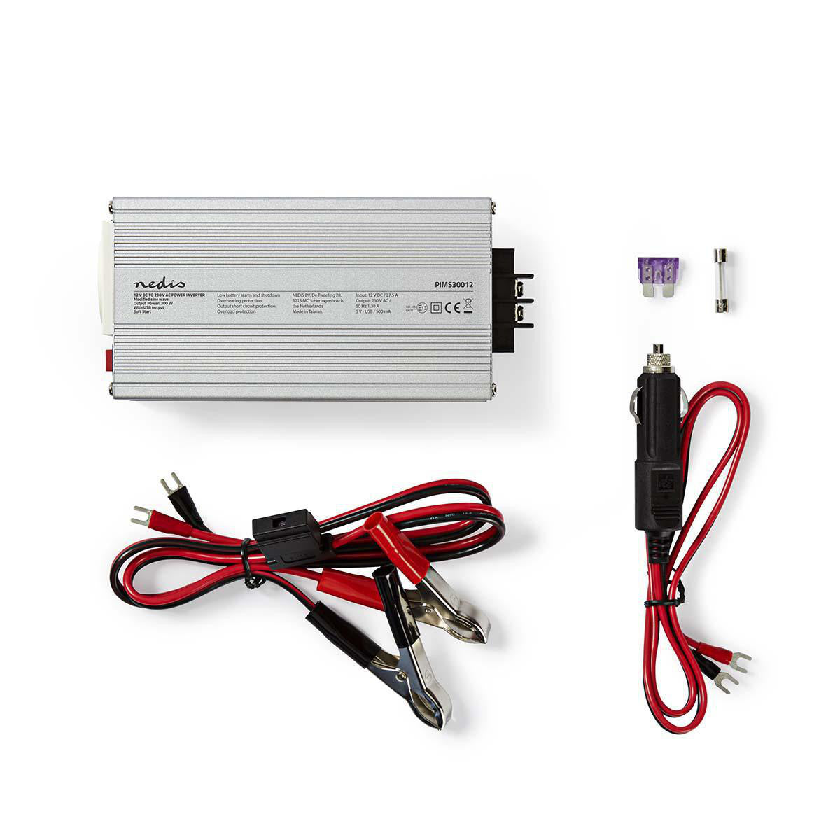 Inversor de Potencia Onda Sinusoidal Modificada | 12 V CC - 230 CA 300 W 1x Conector Schuko Salida USB