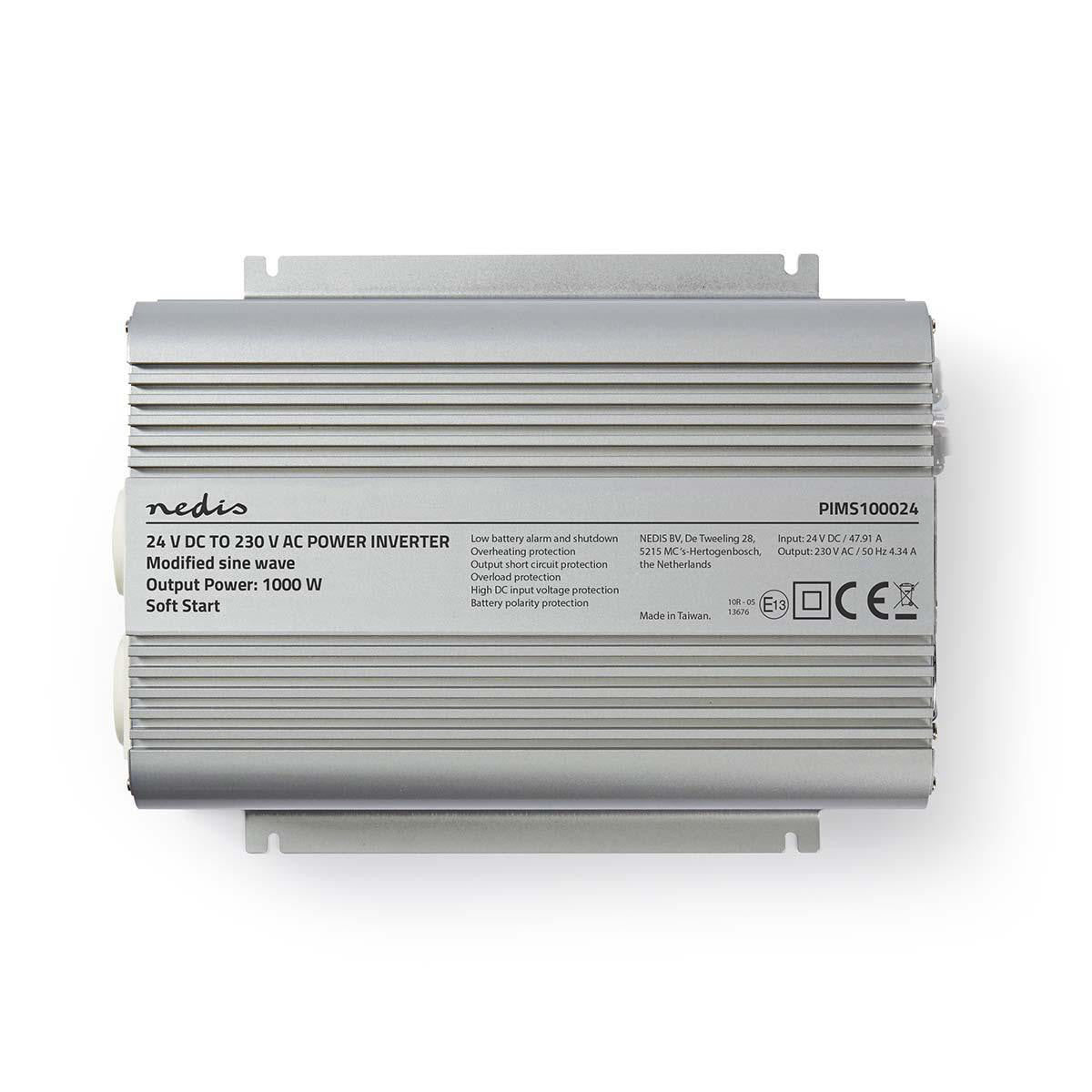 Inversor de Potencia Onda Sinusoidal Modificada | 24 V CC - 230 CA 1000 W 2x Salidas Schuko Inverter