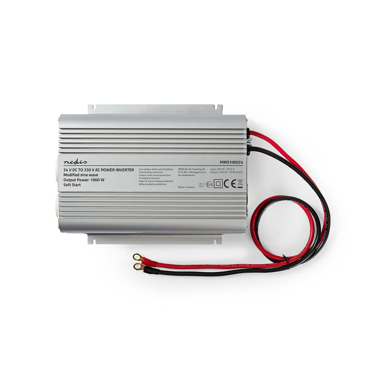 Inversor de Potencia Onda Sinusoidal Modificada | 24 V CC - 230 CA 1000 W 2x Salidas Schuko Inverter