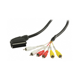 Cable Scart RCA Macho 6 de 2,00 m en Color Negro