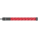 Enchufe de Extensión 2 m Negro/rojo - Schuko Regletas