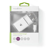 kit de cable microusb de 1m + cargador usb de 2.1@ de color blanco