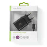 Kit de cable microUSB de 1m + Cargador USB de 2.1@ de color Negro