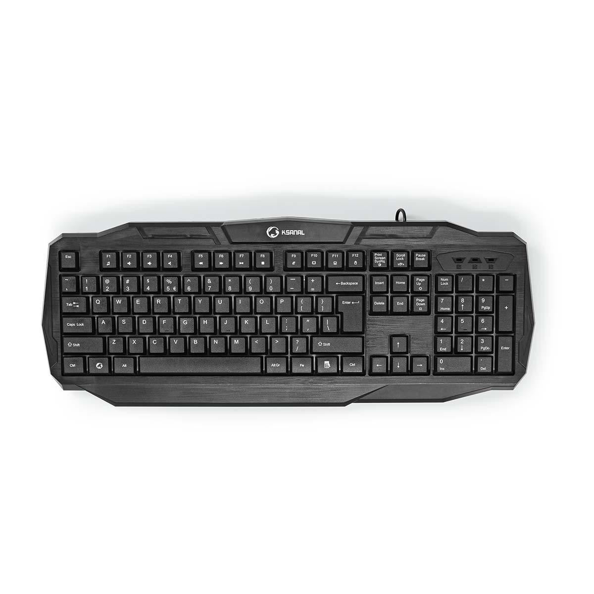 Teclado Para Juegos con Cable | USB 2.0 Distribución Internacional de EE. UU. Negro