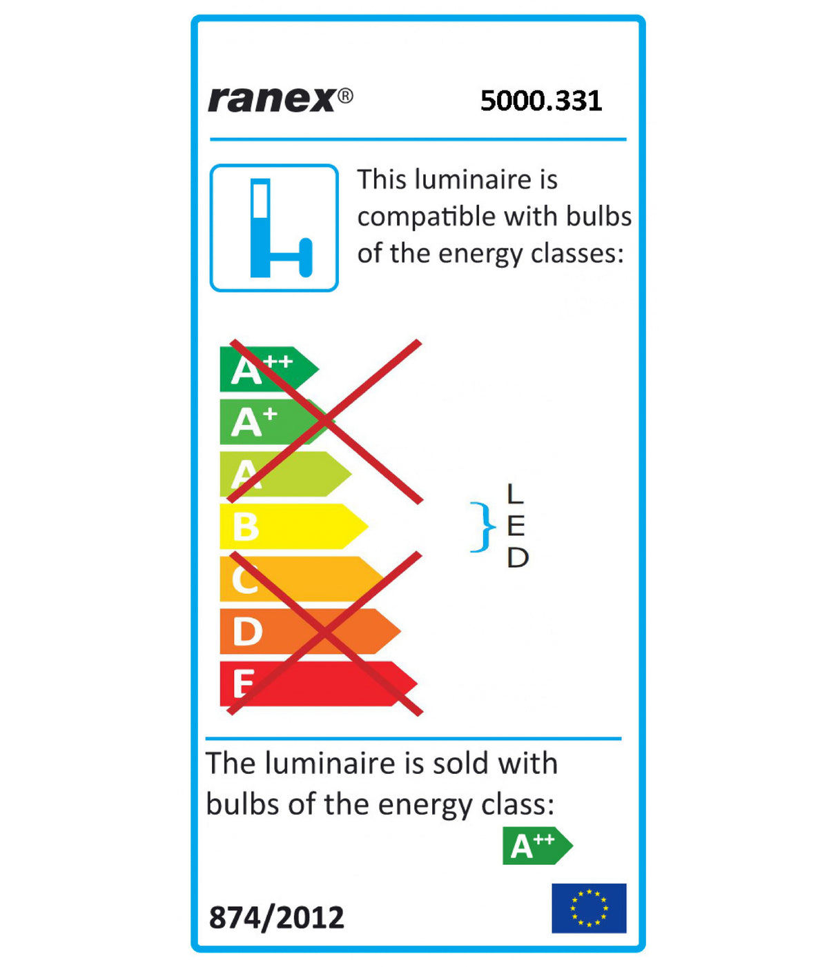 Lámpara LED de Pared Ranex Para Exteriores