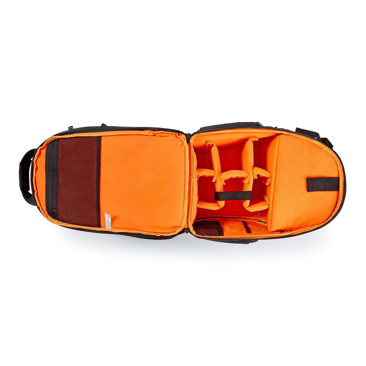 Mochila Para Cámara | 290 x 410 150 mm 10 Bolsillos Interiores Negro/naranja