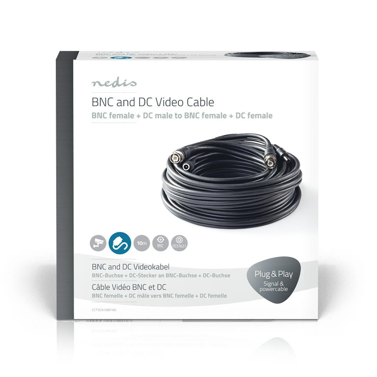 Cable de Seguridad Cctv Bnc/cc | Rg59 10 m