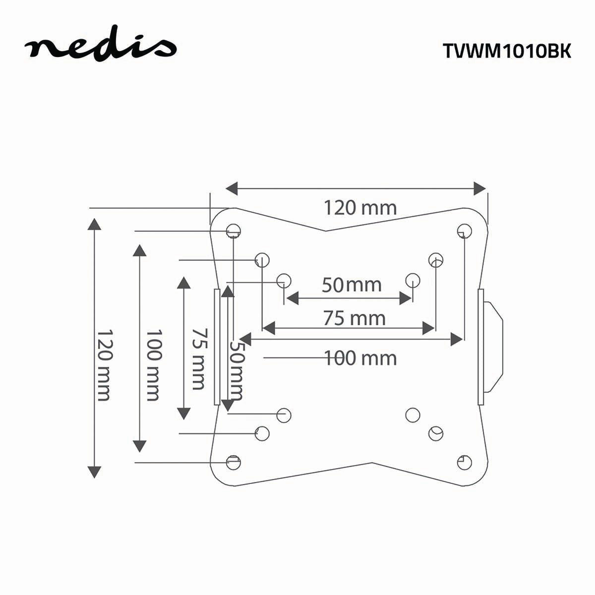 Soporte TV Fijo de Pared | 13-27 " Peso Máximo Pantalla Compatible: 30 kg Mínima Distancia la Pared: 20 mm Acero Negro